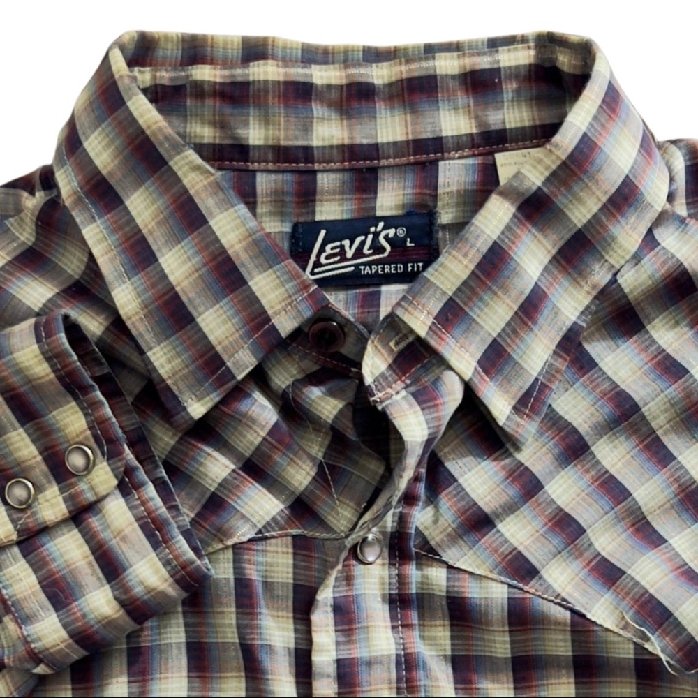 Levi’s Vintage 80’s Sawtooth Western Pearl Snap White Tab